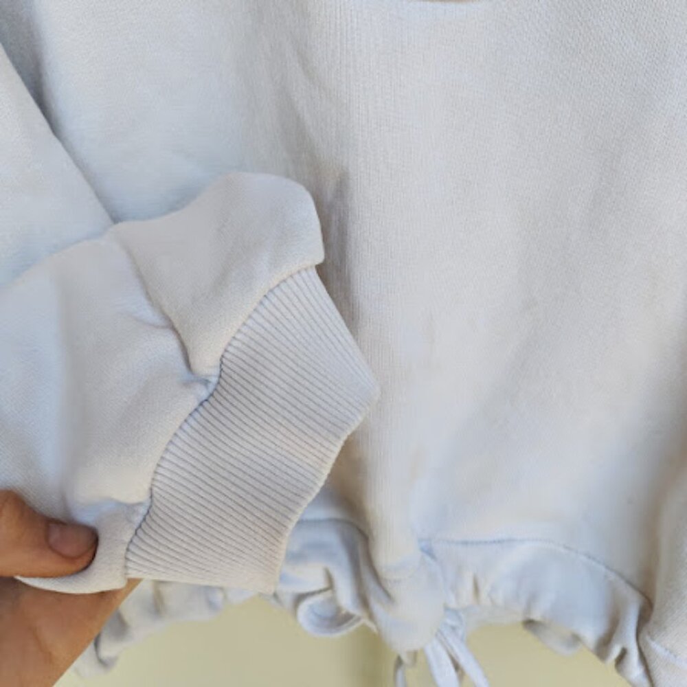 Cos Beige Drawstring Hem Cropped Button Up Foldov… - image 7